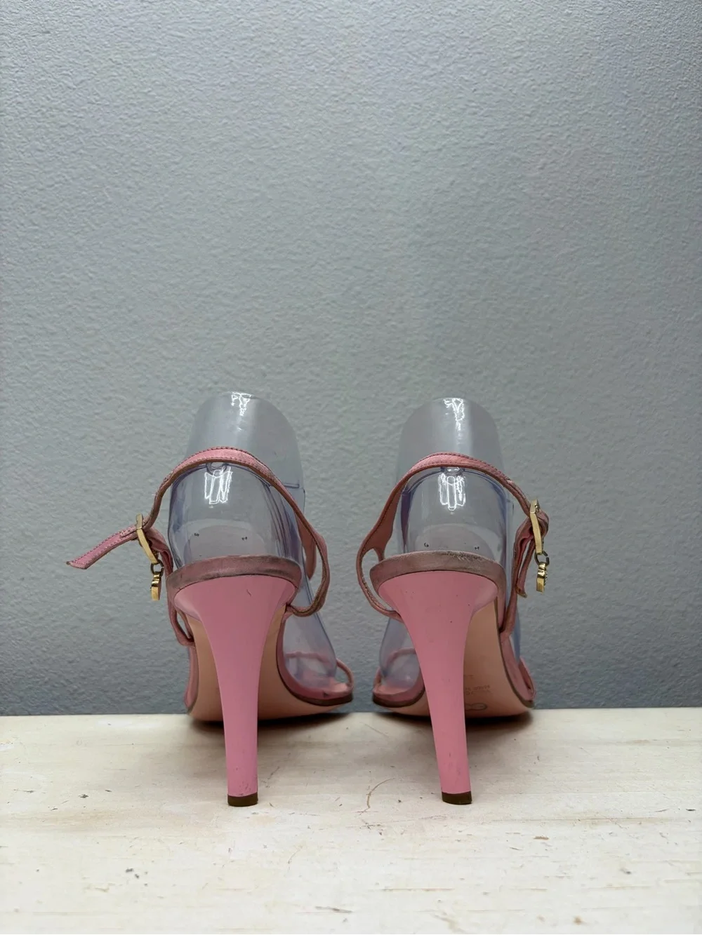 Escada Pink Leather Slingback Pumps Size 39